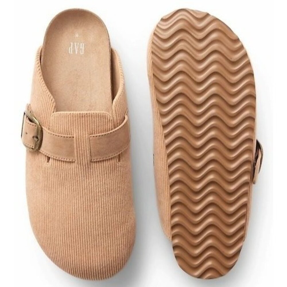 GAP Corduroy Clogs‎ Buckle Slip-on Mules Flats Boho Hippie Women's Shoes 11 NWT